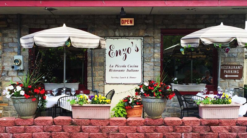 Outdoor view of patio seating area